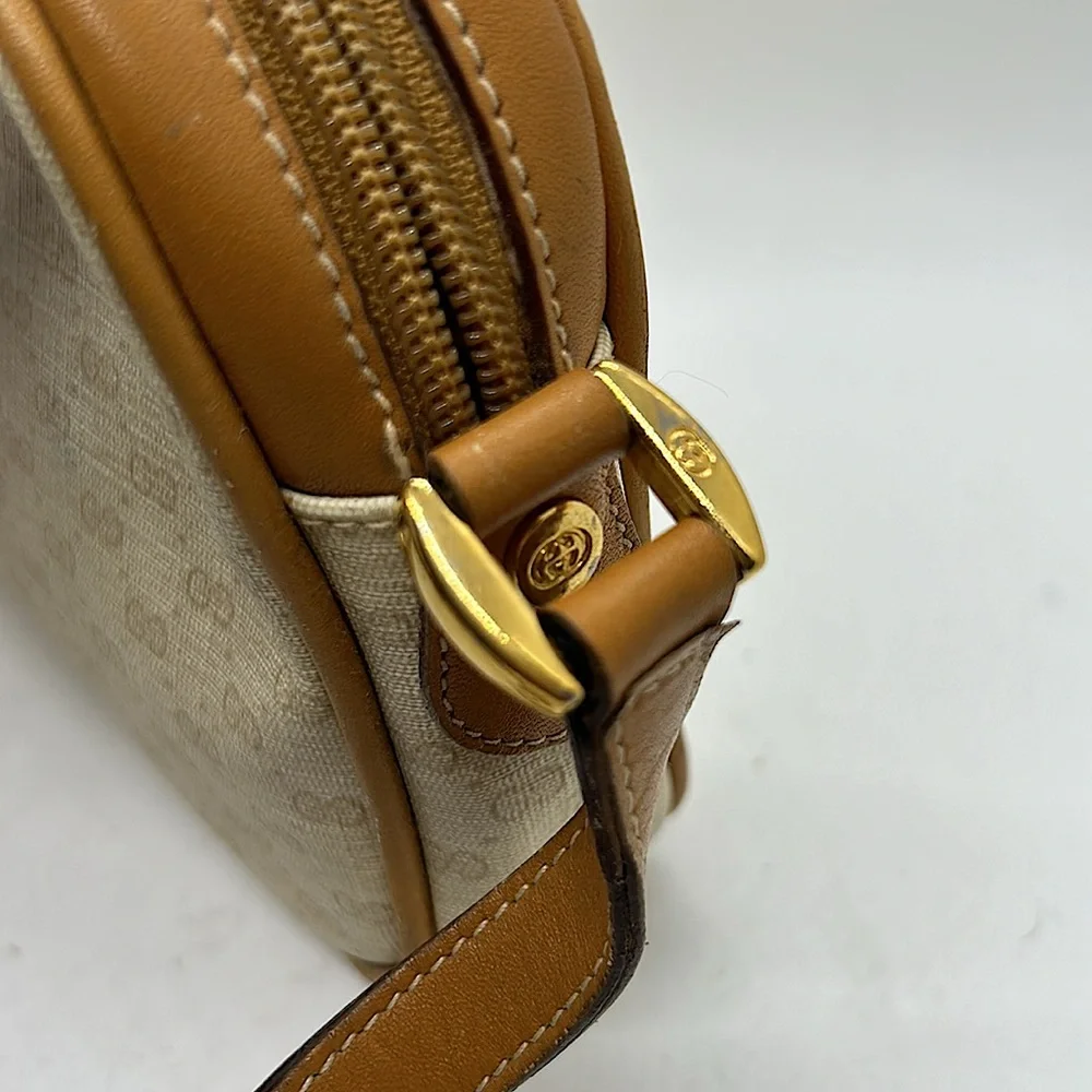 Gucci Authenticated Vintage Cream Leather GG Monogram Crossbody Purse Bag 🌸🌸 - Picture 6 of 12